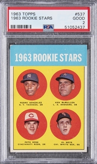 1963 Topps #537 Pete Rose Rookie Card – PSA GD 2